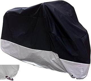 XYZCTEM All Season Black Waterproof Sun Motorcycle Cover,Fits up to 108" Motors (XX Large & Lockholes)
