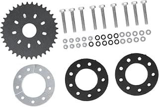 36 Teeth Flat Sprocket, 36 Teeth Flat Sprocket with 9 Hole Adapter Mount Rear Chain Sprocket for 49cc 66cc 80cc 2 Stroke Motorized Bike Metal Alloy Artificial Leather