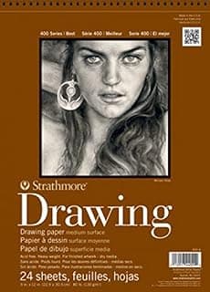 Strathmore 400300 80 lb 24-Sheets Medium Wire Bound Drawing Paper Pad, 8" x 10"