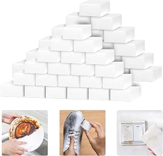 100 Pack Magic Sponges Eraser for Cleaning, Premium Reusable Melamine Sponge Scrubber Foam Cleaning Pads for Kitchen Dishes, Bathtub, Baseboard, Shoes Cleaner, Durable & Not Easily Rip
