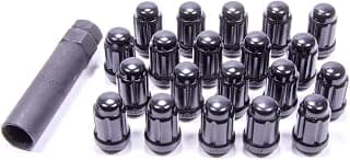 Gorilla Automotive 21123BC Small Diameter Acorn Black 5 Lug Kit (12mm X 1.25 Thread Size)-Pack of 20