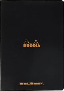 Rhodia Black Staplebound Notebook, Dot Grid, 8.25X11.75 Inch