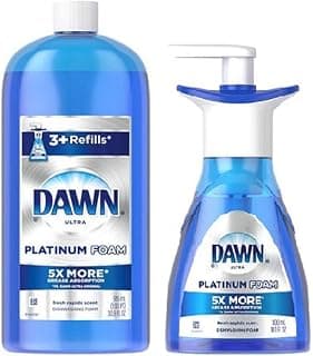 Dawn Platinum Erasing Dish Foam, Dishwashing Soap Pump And Refill Fresh Rapids Scent Kit