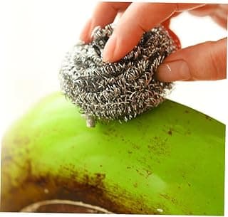LALAFINA Dishwasher Household Cleaning sponges Scrubber sponges Household Cleaning Brushes Metal Dish Scrubber Metal Cleanser