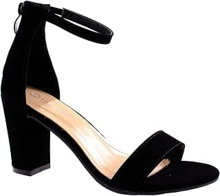 Womens Hannah-1 Platform Chunky Heel Metallic Glitter Party Ankle Strap High Heel Sandal