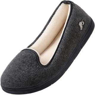 Womens Cozy Light Slippers, Gift for Woman, Mom, Memory Foam Slip on House Slippers with Closed Back, Non slip Rubber Sole Indoor Outdoor
