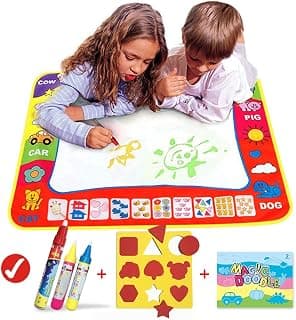 Magic Drawing Mat/Water Drawing Painting Mat(31.4in x 23.6in) with 4 Color,Wholethings Magnetic Learning Painting Doodle Scribble mat with Magic Pen for Kids