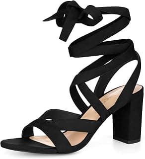 Women's Crisscross Chunky Heel Lace Ups Sandals