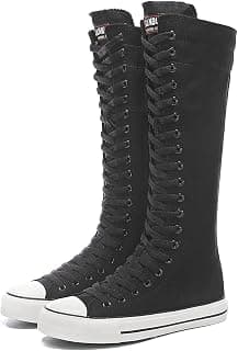 Women's Tall Canvas Lace up Knee High Sneakers