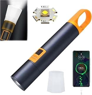 S18 Flashlight, Multifunctional Aluminum Alloy Outdoor Camping Bright Flashlight, USB Charging, P50 Strong Light, Emergency Power Bank, Retractable Zoom Flashlight (White Laser)