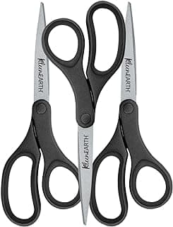 Westcott KleenEarth 3-Pack, 8-Inch Bent Handle Scissor, Black (15585), 8 inch