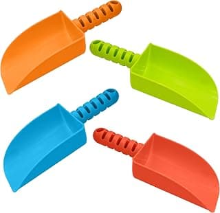 4E's Novelty 4 Pcs Beach Shovel 8 Inch Sand Shovel for Kids Heavy Duty Plastic - Great for Beach Toys for Kids 3-10, Sand Toys for Toddlers, Outdoor Digging Sandbox Toys
