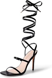 High Heels Stilletos Heels for Women Strappy Gladiator Sexy Square Toe Heels Open Toe Heels Dressy Pumps Sandals
