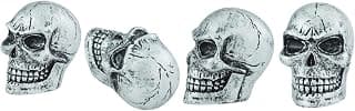 Temzzer Valve Tire Cap Skull Car Valve Wheel Stem Bike Tire Valve Covers for Most Vehicles Bicycles Motorcycles (Silver)