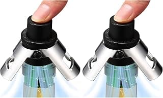HYZ Champagne Stopper with Vacuum 2-Pack, Professional Bottles Sealer for Champagne,Cava, Prosecco,& Sparking Wine,Champagne Stopper with Pump, Keep Your Fizz's Bubbles! Stainless Steel+ABS