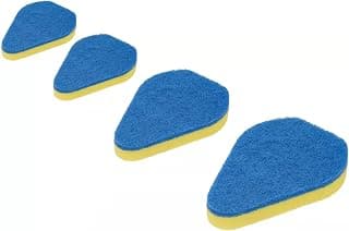 Liphontcta WIHQIBVCE 4 Sponges for Scrub Cleaning Brush with Long Handle 35 inch - Durable Kitchen Sponge Double Side Scrub Sponge Cleaning Sponge for Baseboard Shower Bathroom Bathtub Tile Dish