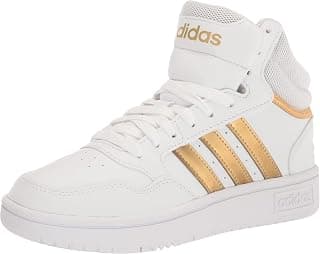 Womens Hoops 3.0 MID Shoes, White/White/Grey, 7.5 US