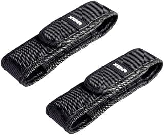 XTAR 2-Pack Nylon Flashlight Pouch Holster,Flexible Adjustment Flashlight Carry Case Holder for for Most Brands Size 5.9"-6.4" Flashlight