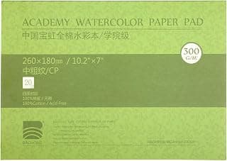 MEEDEN 10X7" Cotton Watercolor Paper Textured Surface Watercolor Pad, Cold Press, 140lb/300gsm, 20 Sheets for Painting & Drawing, Wet, Mixed Media