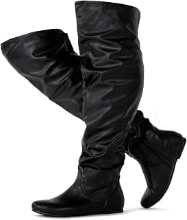 Women's Over The Knee Flat Heel Slouchy Boots (Available in Regular and Wide Calf)
