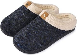 Men's Bedroom Slip On House Slipper with Memory Foam, Indoor Home Shoe Slipper with Non Slip Rubber Sole for Outdoor, Gift for Men