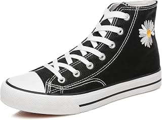 Womens Canvas Sneakers High Top Lace ups Casual Walking Shoes