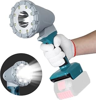 JJXNDO for Makita 18V Led Flashlight 1600lm, Cordless Battery Rechargeable Handheld Light for Makita 18V Lithium-ion Battery Spotlight Work Light(Battery not Included)
