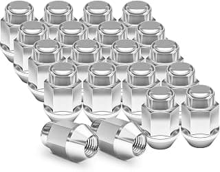EOTH 24 PCS M14X1.5 Chrome Lug Nuts, Closed End Bulge Acorn Lug Nuts - Cone Seat - 1.4" Tall - 3/4" Hex Wheel Lug Nut for Silverado Suburban 1500 Tahoe K1500 Sierra Yukon Escalade ESV