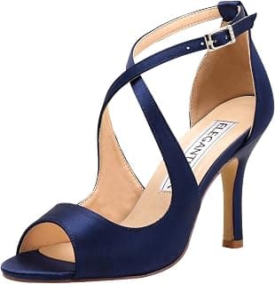 Women Peep Toe High Heel Sandals Cross Strappy Wedding Evening Dress Shoes Buckle Stain