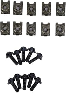 aqxreight - Fairing Clip Nut, 10x M5 Screw Spire Speed Fastener Clip Nut, Motorcycle Fairing Body Bolt Kit(Black)