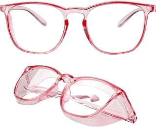 Safety Glasses, Blue Light Blocking Eyeglasses Anti Pollen Safety Goggless Safety Glasses for Men Women Glasses,1pcak(Pink)