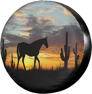 Foruidea Horse Spare Tire Cover Dust-Proof Wheel Tire Cover Fit Trailer, RV, SUV and Many Vehicle 17 Inch
