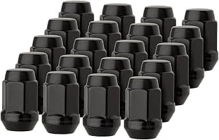 DPAccessories 20 Black 12x1.25 Closed End Bulge Acorn Lug Nuts - Cone Seat - 19mm Hex LCB3B5HE-BK04020