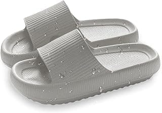 Women Shower Slides Men Sandals Non-Slip Bathroom Slippers Lightweight Thickened Pillow Slides Open-toe Quick Drying Extra Thick Sandals Soft Comfortable EVA Platform Slides Indoor Outdoor Beach Unisex
