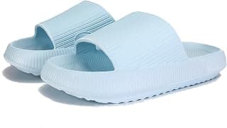Pillow Slippers for Women and Men, Rosyclo Massage Shower Bathroom Non-Slip Quick Drying Open Toe Super Soft Comfy Thick Sole Home House Cloud Cushion Sandals for Indoor and Outdoor Platform Shoes
