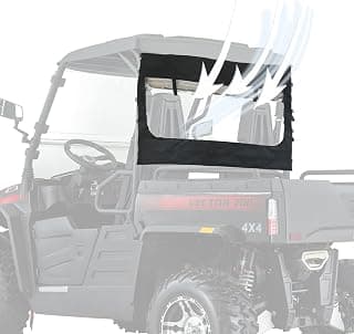 QYMOTO Back Window for Hisun Sector 550 750 Rear Windshield,Soft Back Panel with Zipper-open Window for Axis 750,Coleman 550 750 Cub Cadet Challenger M550 M750 Dust Stopper