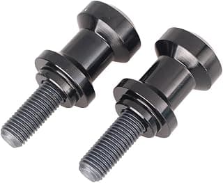 Three T 10MM Swingarm Spools Sliders Stand M10 Universal Swing Arm Stand Screw for Kawasaki Ninja 250R 1988-2012, Ninja 300R 2013-2014, Ninja 500 1987-1996, Black