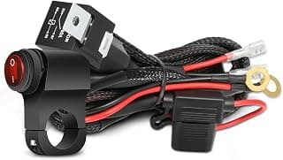 Wiring Harness 1 Lead, Nirider Motorcycle Handlebar Switch 12V 40A Relay Fuse Nylon Wiring Harness Kit for LED Light Bars Fog Lights Driving Lights LED Pods for Motorcycle ATV UTV Dirt Bike Truck