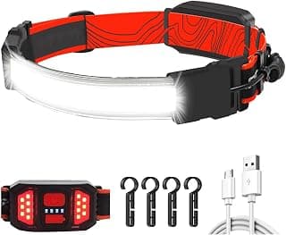 Rechargeable Headlamp, 1000 Lumen 230° Widebeam USB Rechargeable Headlight, Super Bright LED Head Lamp Flashlight, Lightweight Waterproof Headlights for Camping Running, Hard Hat Headlamp