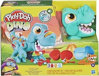 Play-Doh Dino Crew Crunchin' T-Rex Toy for Kids 3 Years and Up with Funny Dinosaur Sounds and 3 Play-Doh Eggs, 2.5 Ounces Each, Non-Toxic