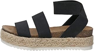 Women's Mandy Cork Espadrille Wedge Sandal, Black, 7.5