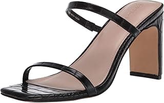 womens Avery Square Toe Two Strap High Heeled Sandal Heeled Sandal