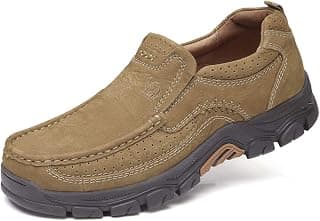 Mens Slip On Loafer Mid-top Leather Casual Walking Shoes Comfortable for Work Office Dress Outdoor