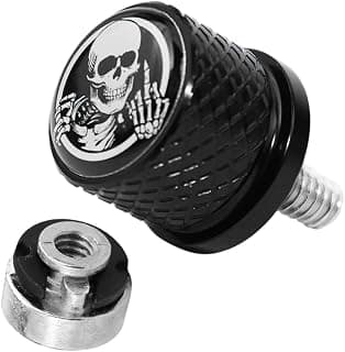 GUAIMI Fender Seat Bolt Screw Nut Kit 1/4"-20 Thread Compatible with Harley Sportster Touring Electra Glide Street Glide 1996-2020 -Skeleton Middle Finger-Black