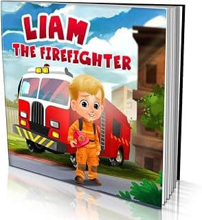 Personalised Story Book by Dinkleboo -"The Firefighter" - for Kids Aged 2 to 8 Years Old - A story about a child's dream to be a firefighter