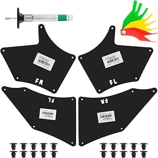 URMECCH Engine Splash Guards Fender Liner for Toyota Tacoma 2005-2023 Mud Flaps Front 4PC Set with 20 Clips, Tire Tread Depth Gauge, Brake Lining Tester