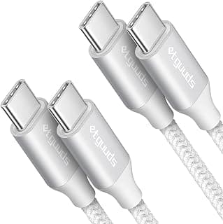 etguuds White USB C to USB C Cable [10ft, 2-Pack], 60W Fast Charging Type C to Type C Charger Cable for Samsung Galaxy S23 S22 S21 S20 Ultra 5G, Z Flip/Fold 4 3, Note 20, Pixel 7 6 Pro & USB-C Laptop