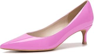 Women's Classic Low Kitten Heels Pumps Slip On Closed Pointed Toe Office Work Dress Bridal Shoes