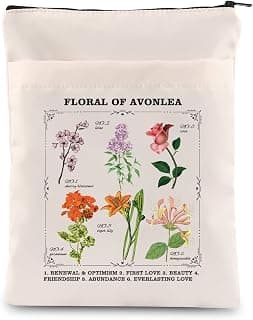 MAOFAED Novel Gift Floral of Avonlea Book Sleeve Wild Flower Botanical Language of Flowers Cottagecore Bookish Book Lover Gift (Avonlea BSL CA)