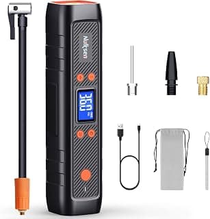Nulksen Tire Inflator Portable Air Compressor for Car Tires-150PSI Cordless Air Pump for Car with 6000mAh Battery-Electric Bike Tire Pump with Pressure Gauge LED Light for Car Bike Motor Ball